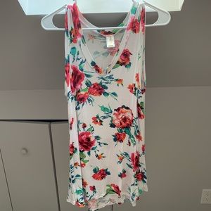 White Floral Tank